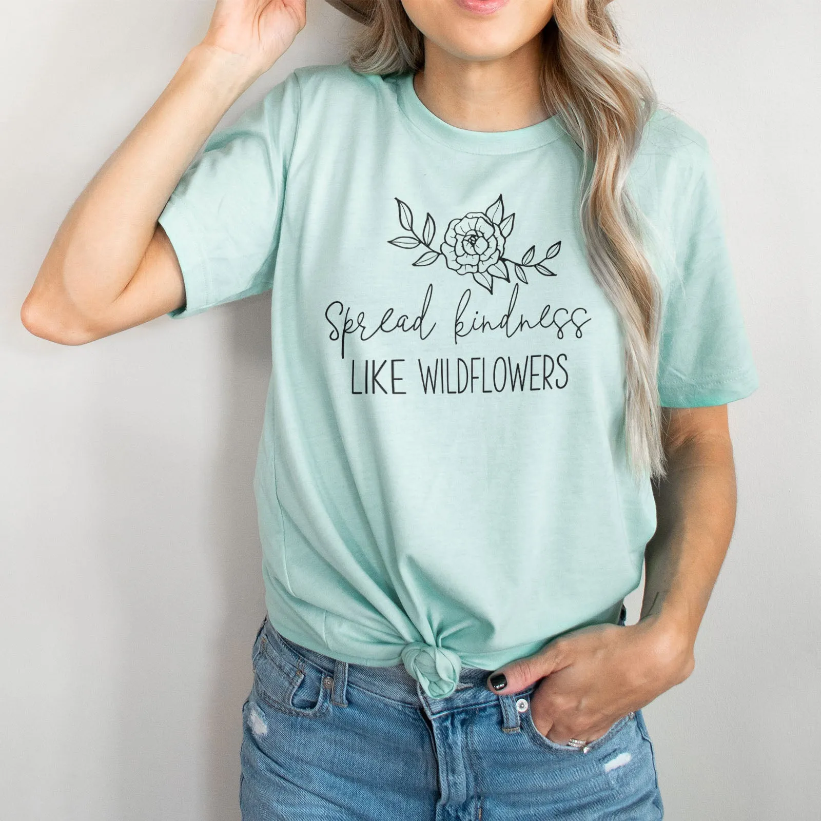 Spread Kindness Like Wildflowers Tee Shirts For Women - Christian Shirts for Women - Religious Tee Shirts