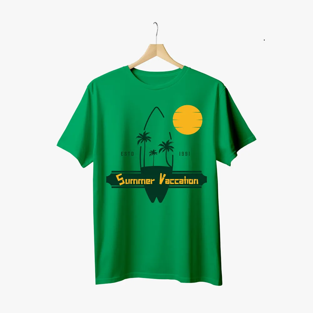 Summer Vacation -Polycotton Men Half Sleeve Graphic T-Shirt