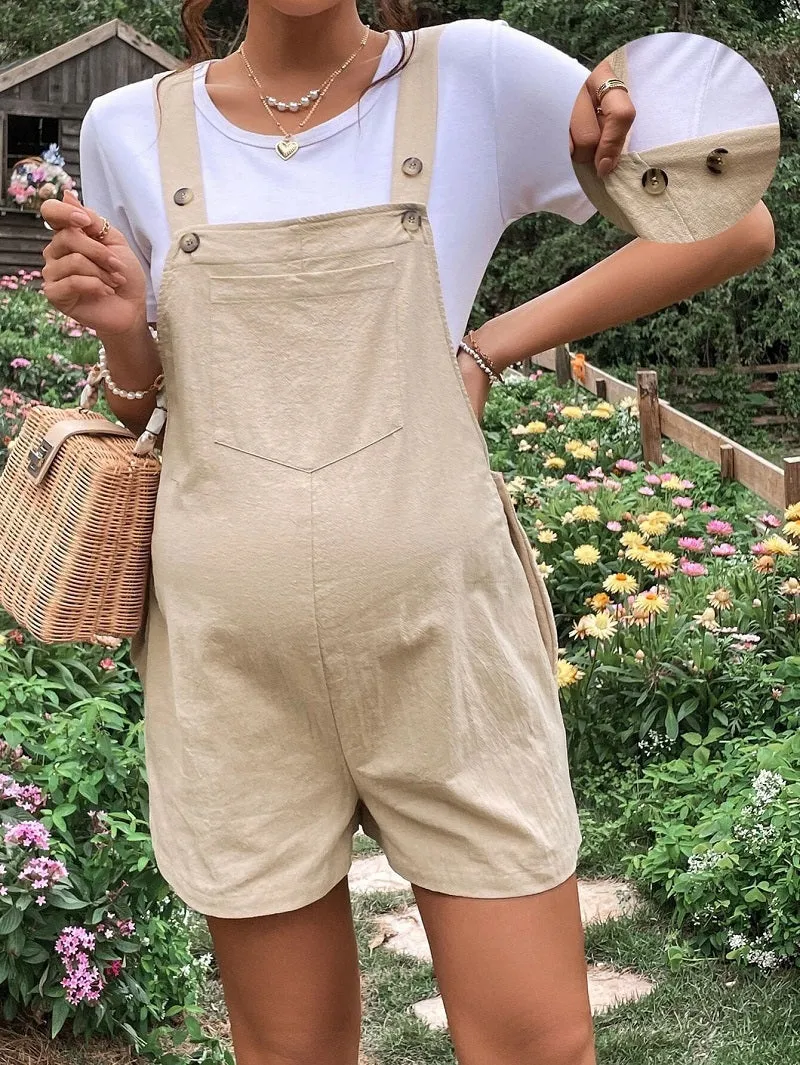 SUNSHINE LINEN MATERNITY ROMPER