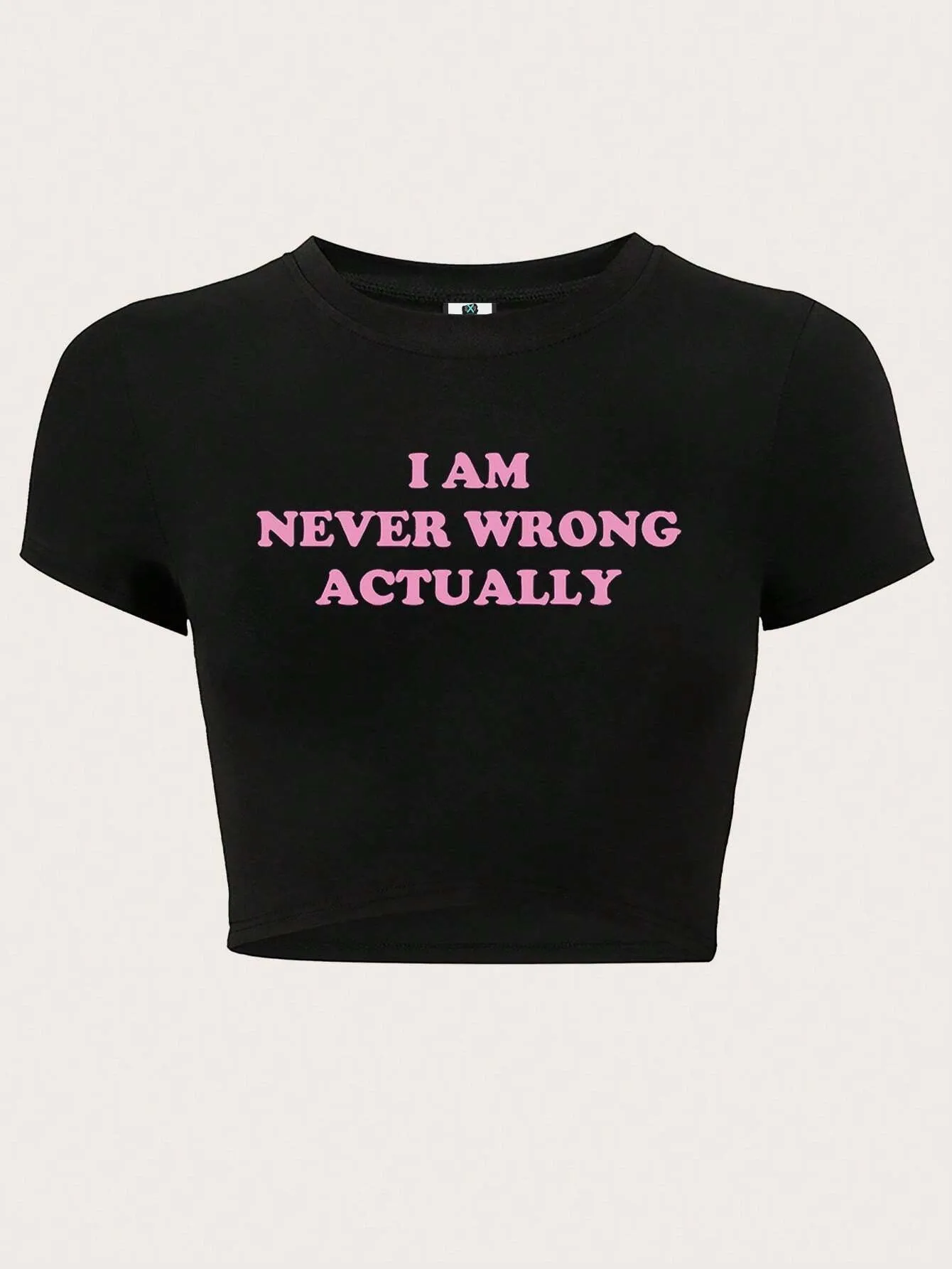 SXV Letter Printed Crop Top Slim Fit T-Shirt PASSENGER PRINCESS Graphic Tees Women Tops