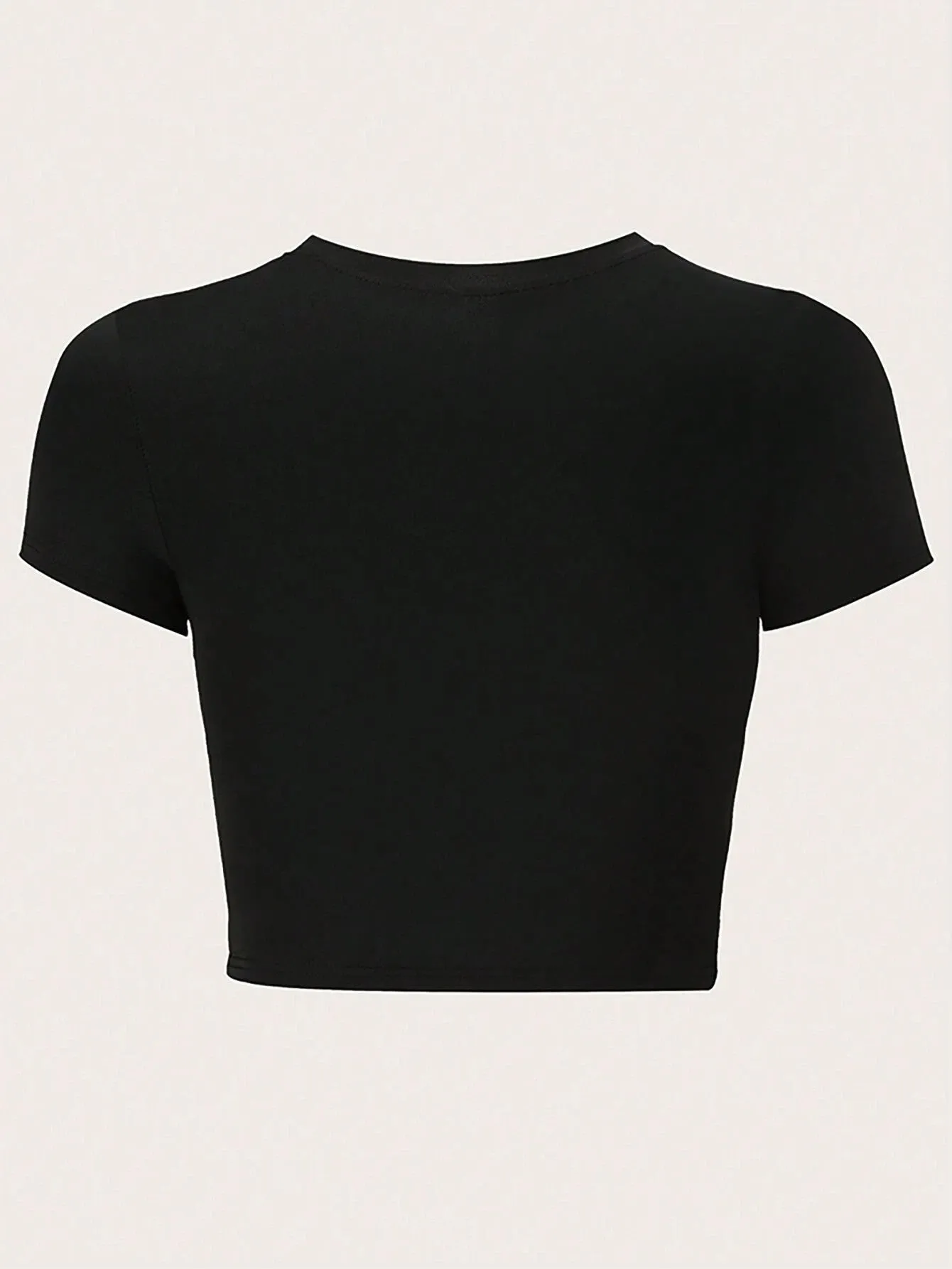 SXV Letter Printed Crop Top Slim Fit T-Shirt PASSENGER PRINCESS Graphic Tees Women Tops