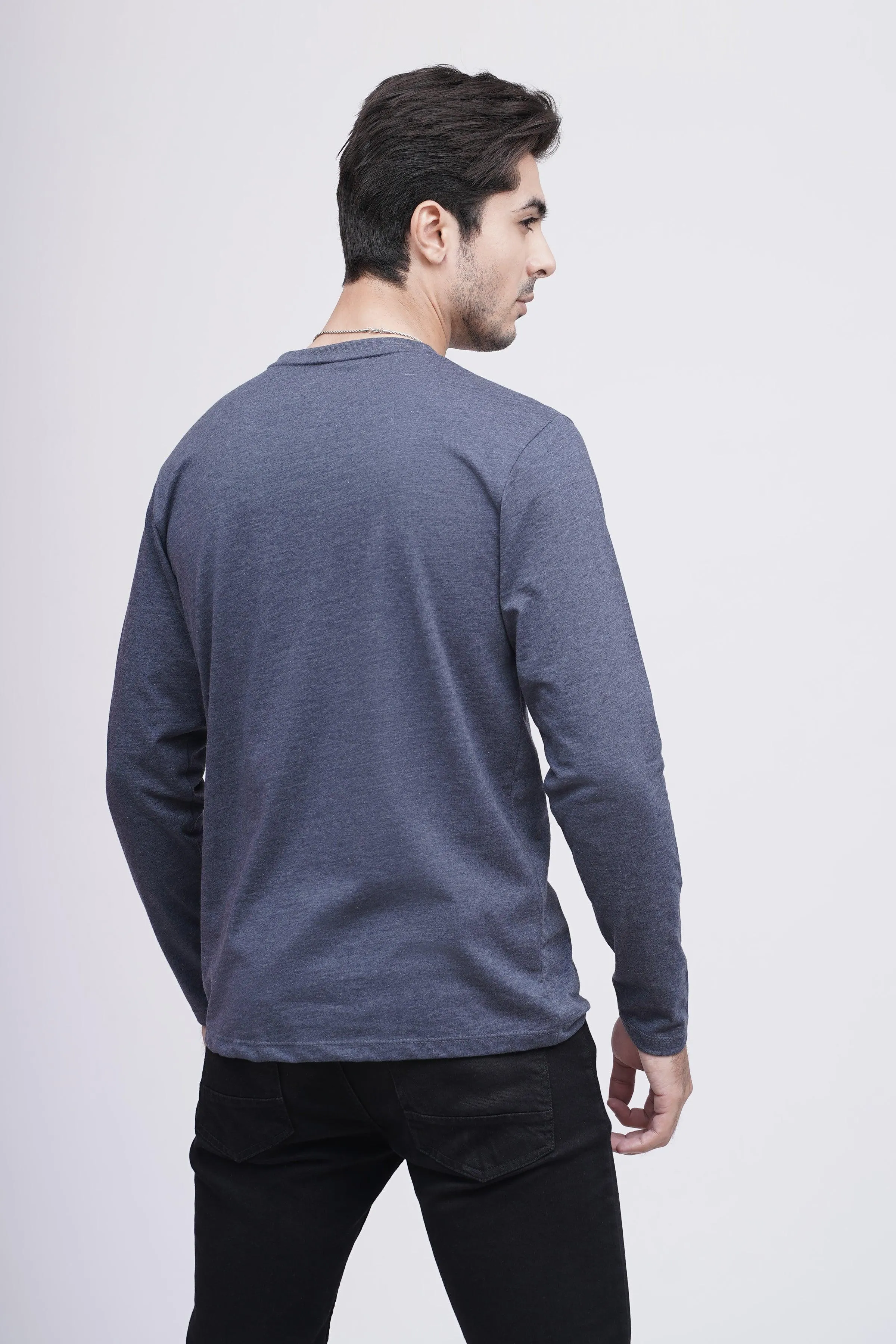 T SHIRT HENLY F/S BLUE MAROON