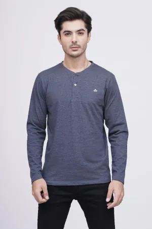 T SHIRT HENLY F/S BLUE MAROON