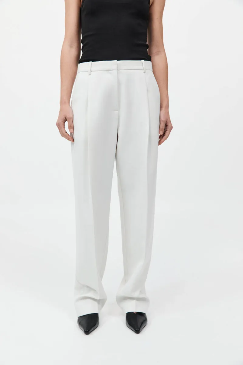 Tailored Pleat Pants - White