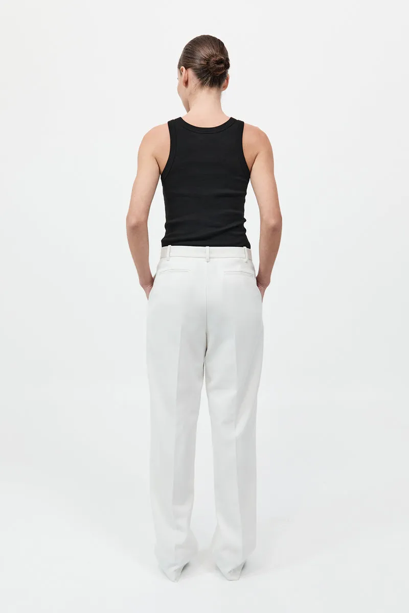 Tailored Pleat Pants - White