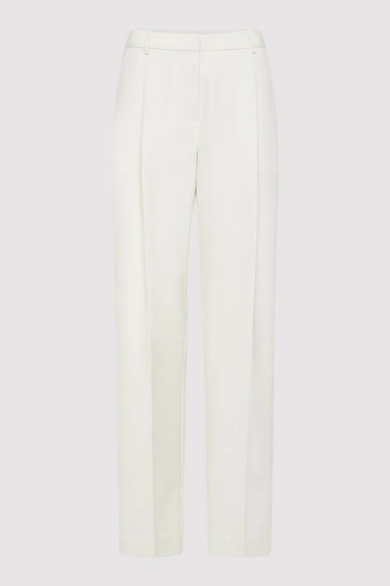 Tailored Pleat Pants - White