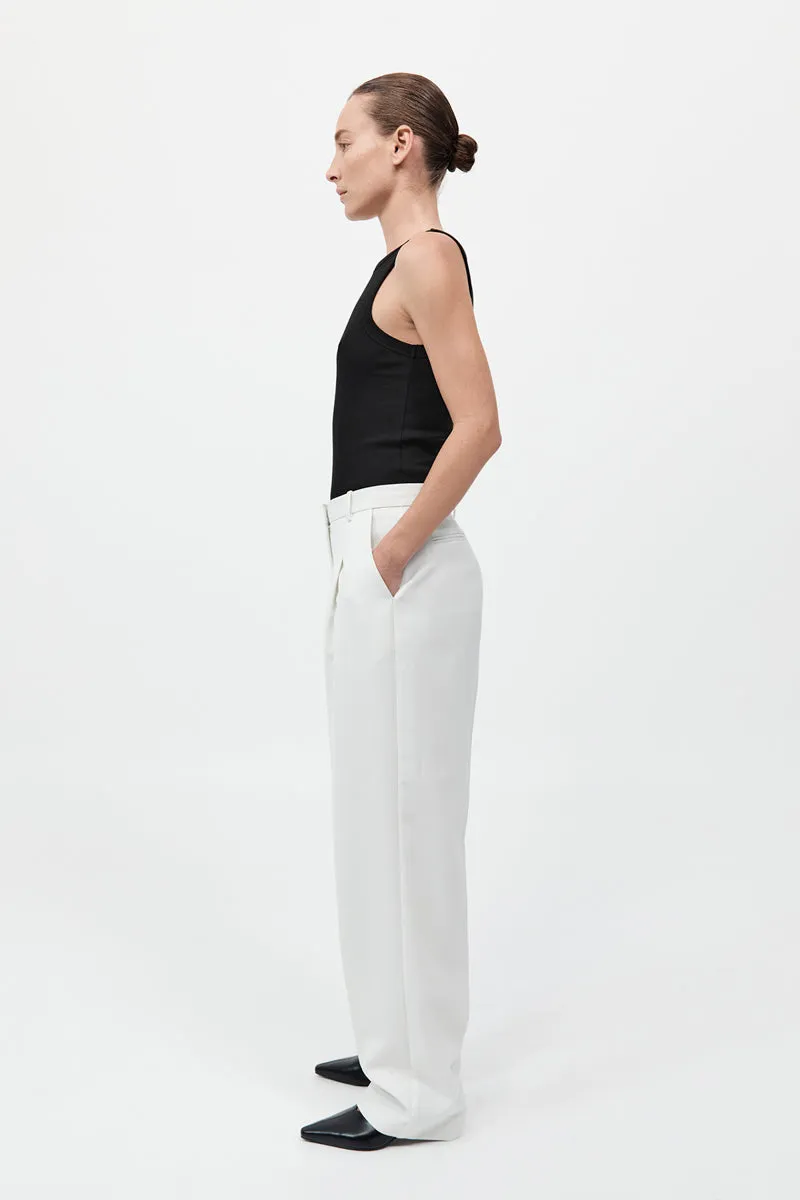 Tailored Pleat Pants - White