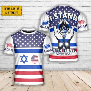 Teesdily | Israel Personalized 3D Tshirt, I Stand With Israel 3D Shirt, Jesus Lovers Gifts, Israel All Over Print Shirt