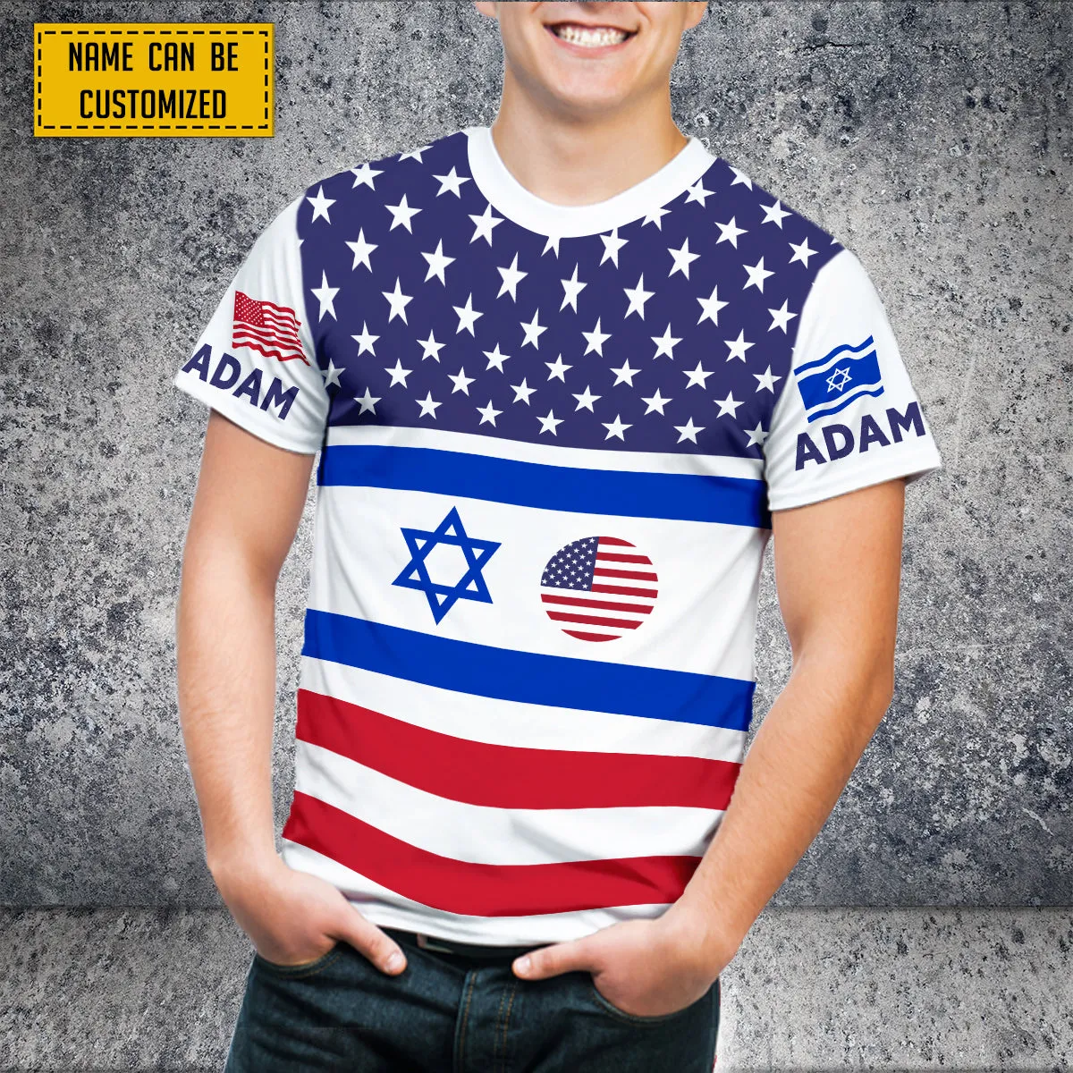 Teesdily | Israel Personalized 3D Tshirt, I Stand With Israel 3D Shirt, Jesus Lovers Gifts, Israel All Over Print Shirt