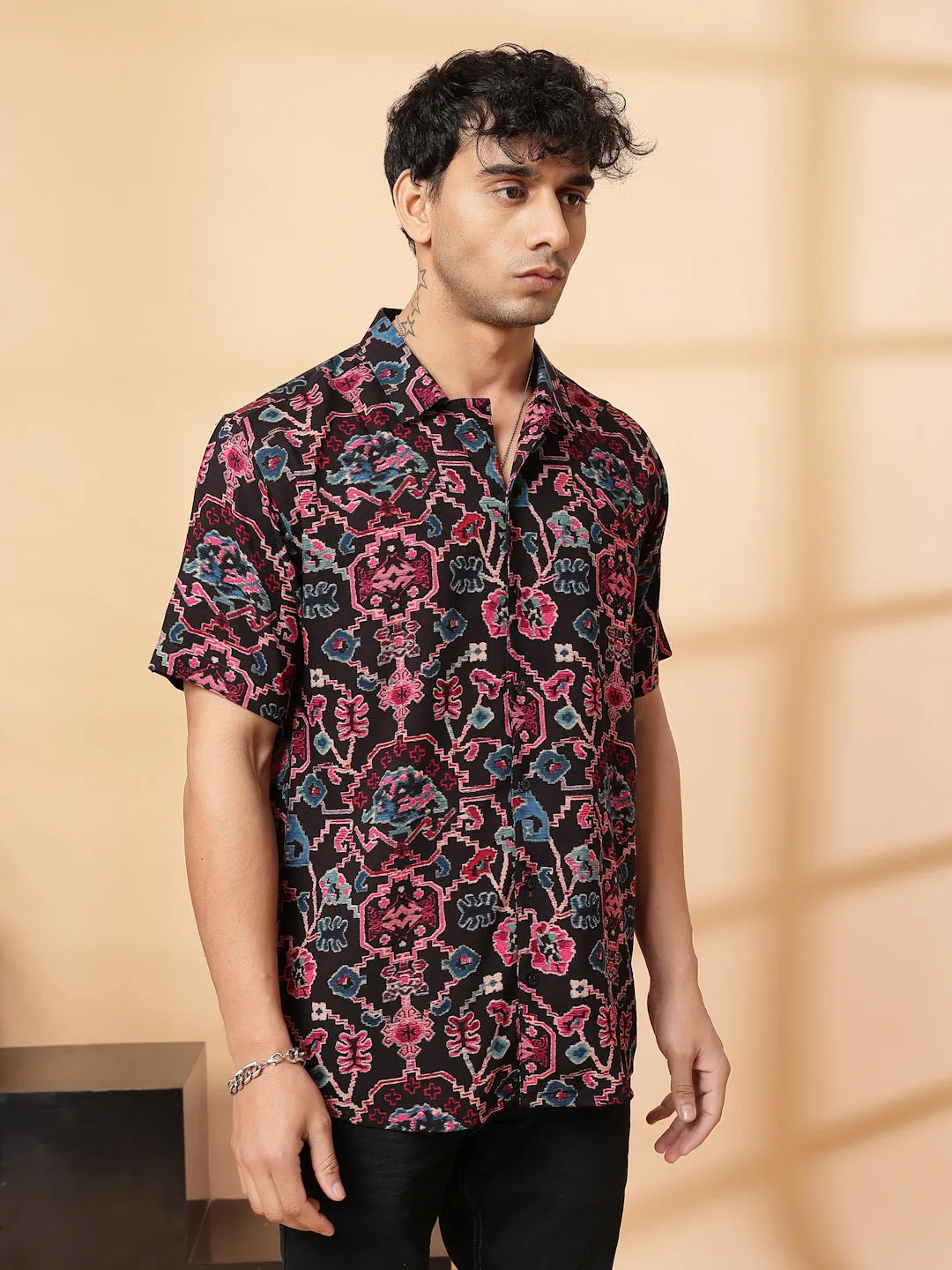 Trendy Ikkat Rayon Shirt