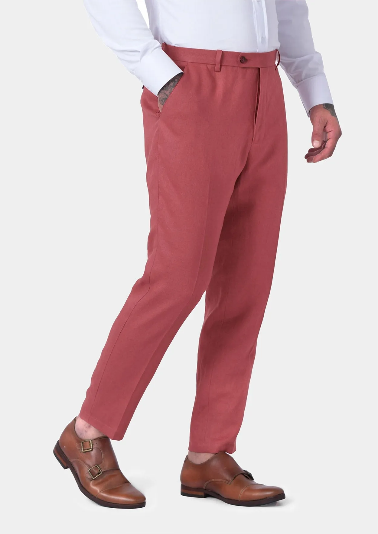 Tuscan Red Linen Pants