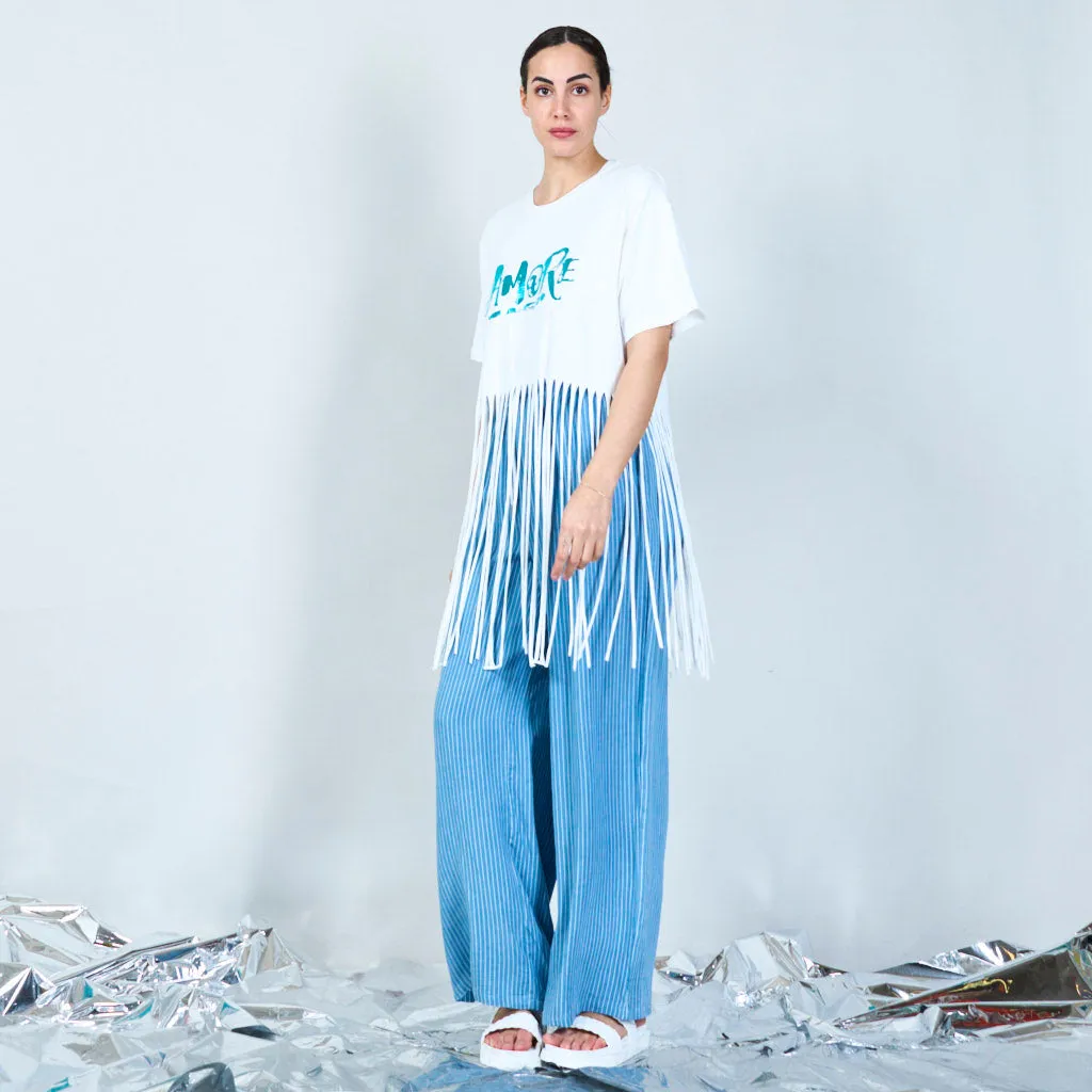 Vibrant "Amore" graphic fringe t-shirt wholesale