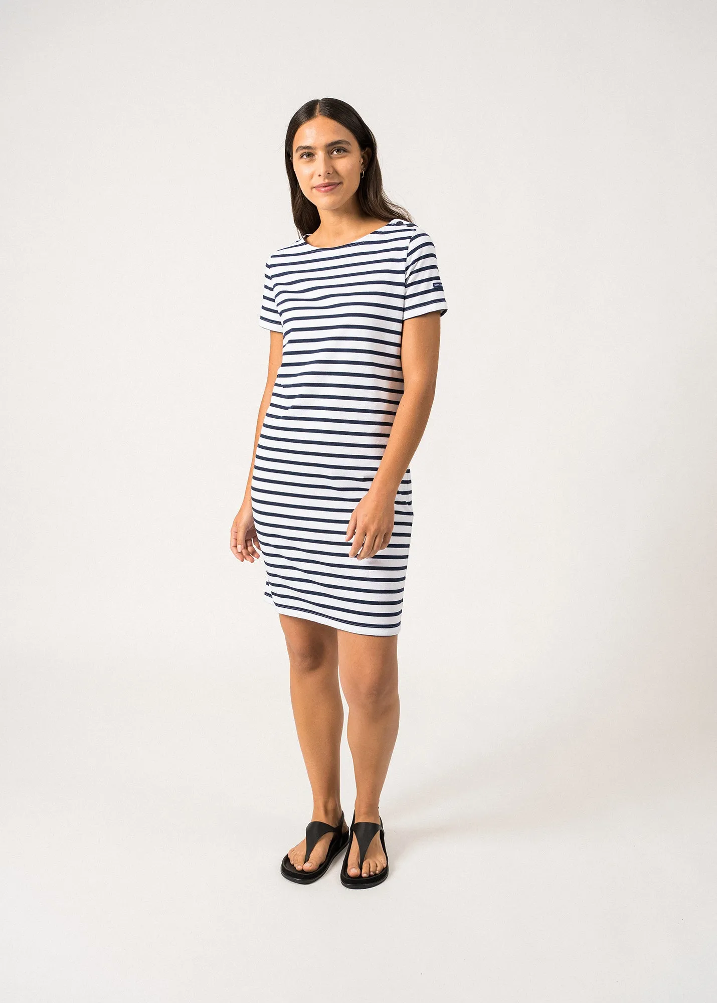 Villefranche Striped Dress  cotton (NEIGE/MARINE)