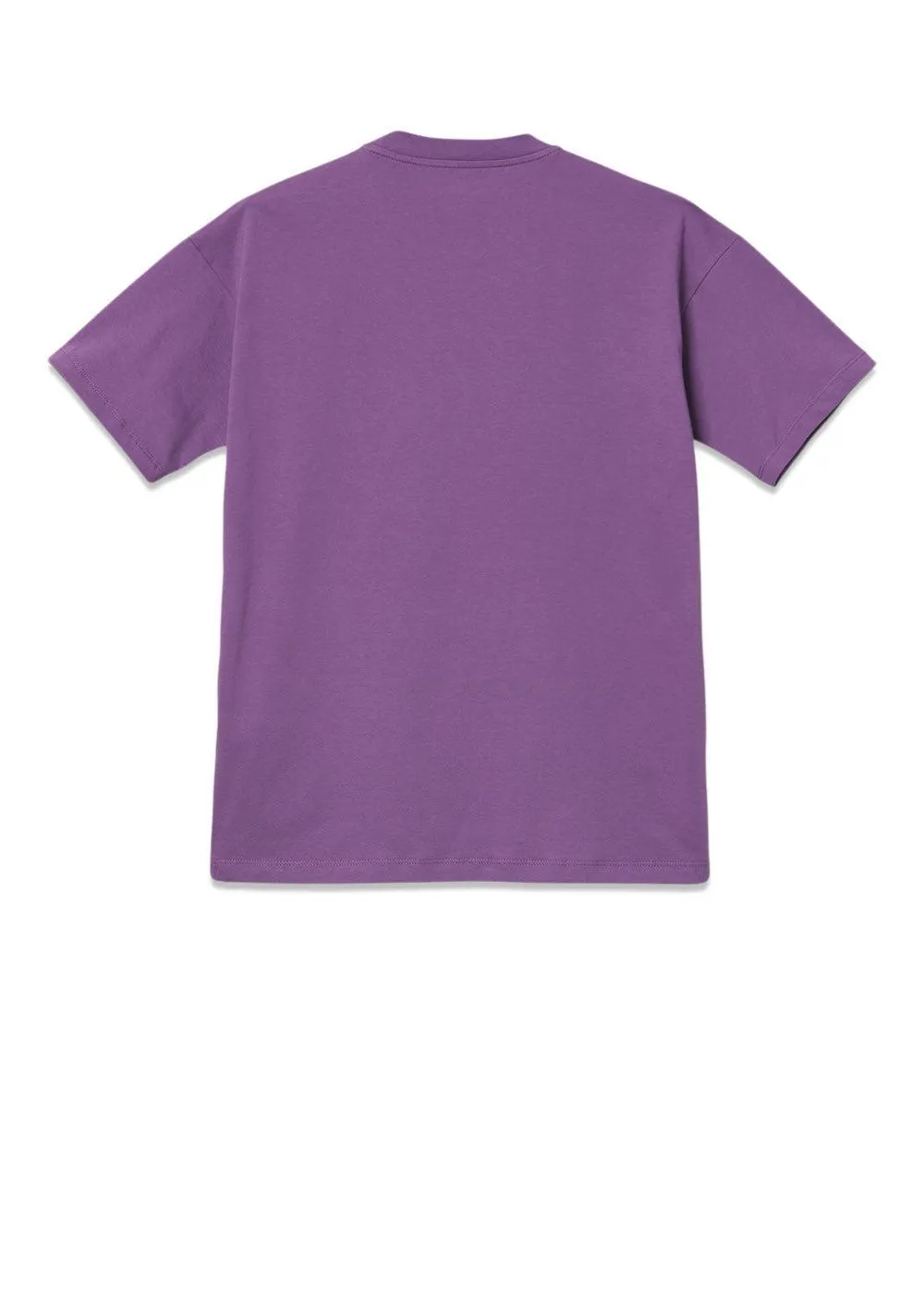 W' S/S Script Embroidery T-S - Aster / White