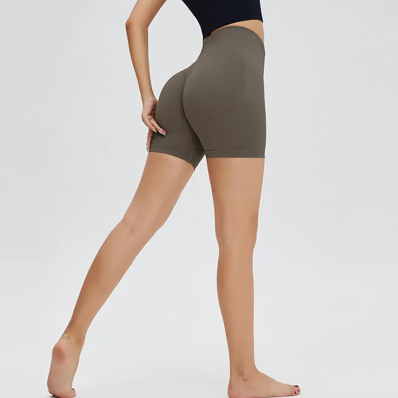 Women Seamless Plain Tight Breathable Quick Drying Three Point Yoga Pants