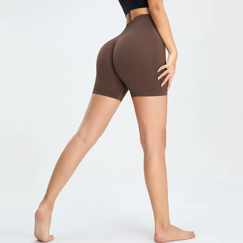 Women Seamless Plain Tight Breathable Quick Drying Three Point Yoga Pants