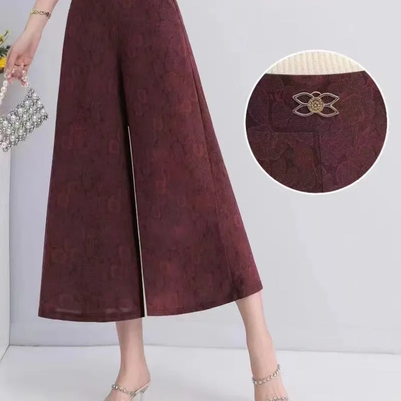 Women's Casual Breathable High Waist Wide Leg Pants