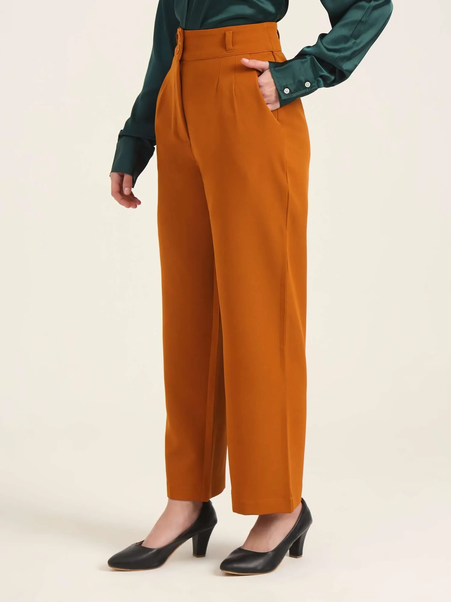 Women'S Luxury Banana Crepe Sepia K Pant