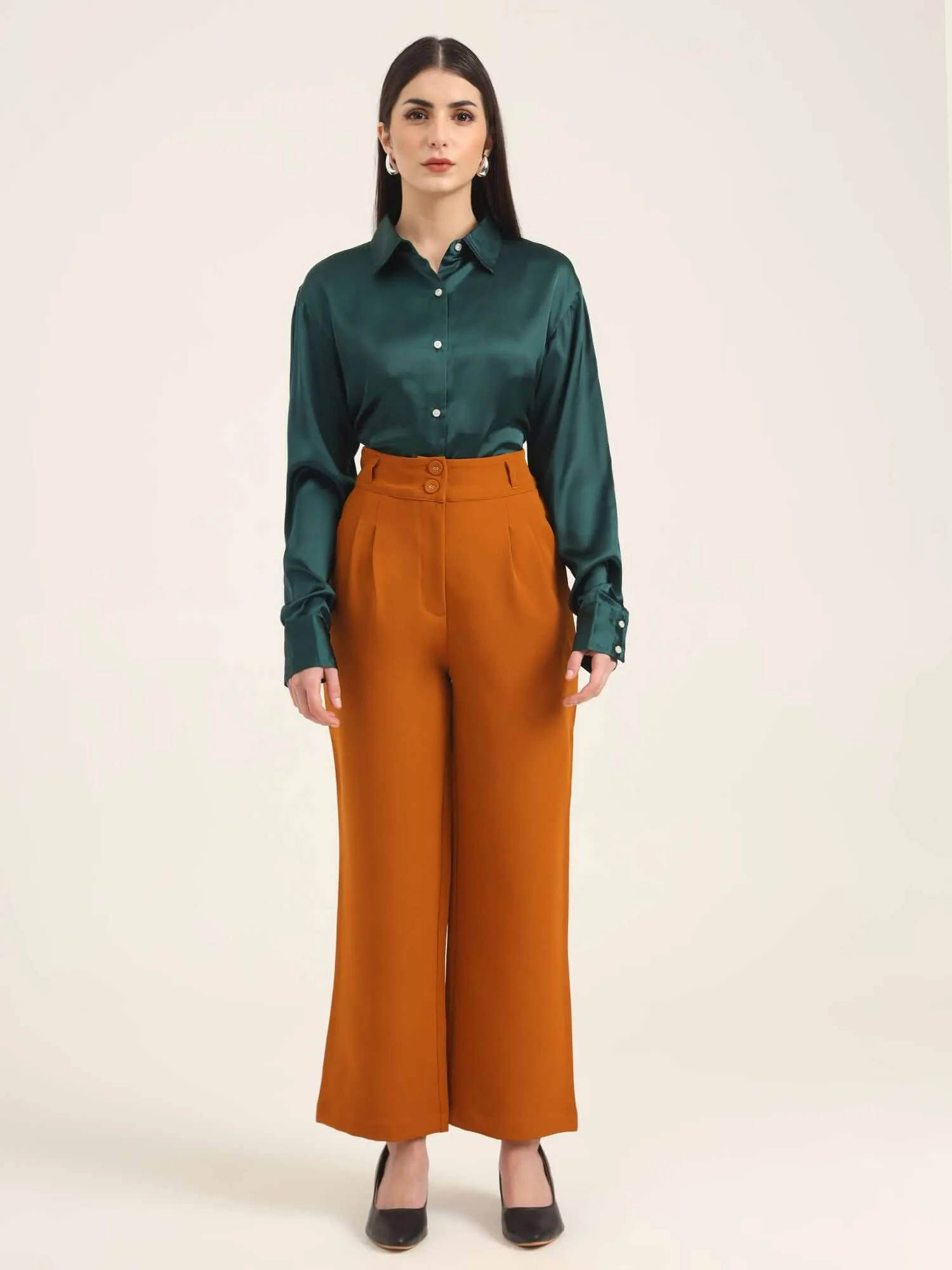 Women'S Luxury Banana Crepe Sepia K Pant