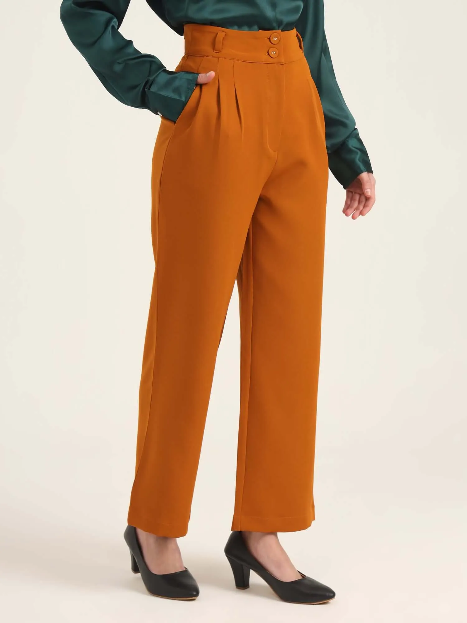 Women'S Luxury Banana Crepe Sepia K Pant