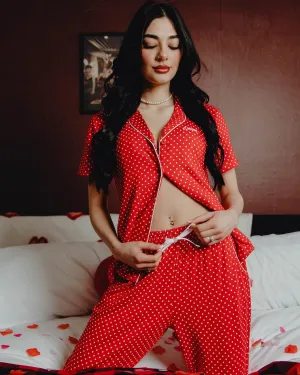 Women's Milton Pajama Pants - Red & White