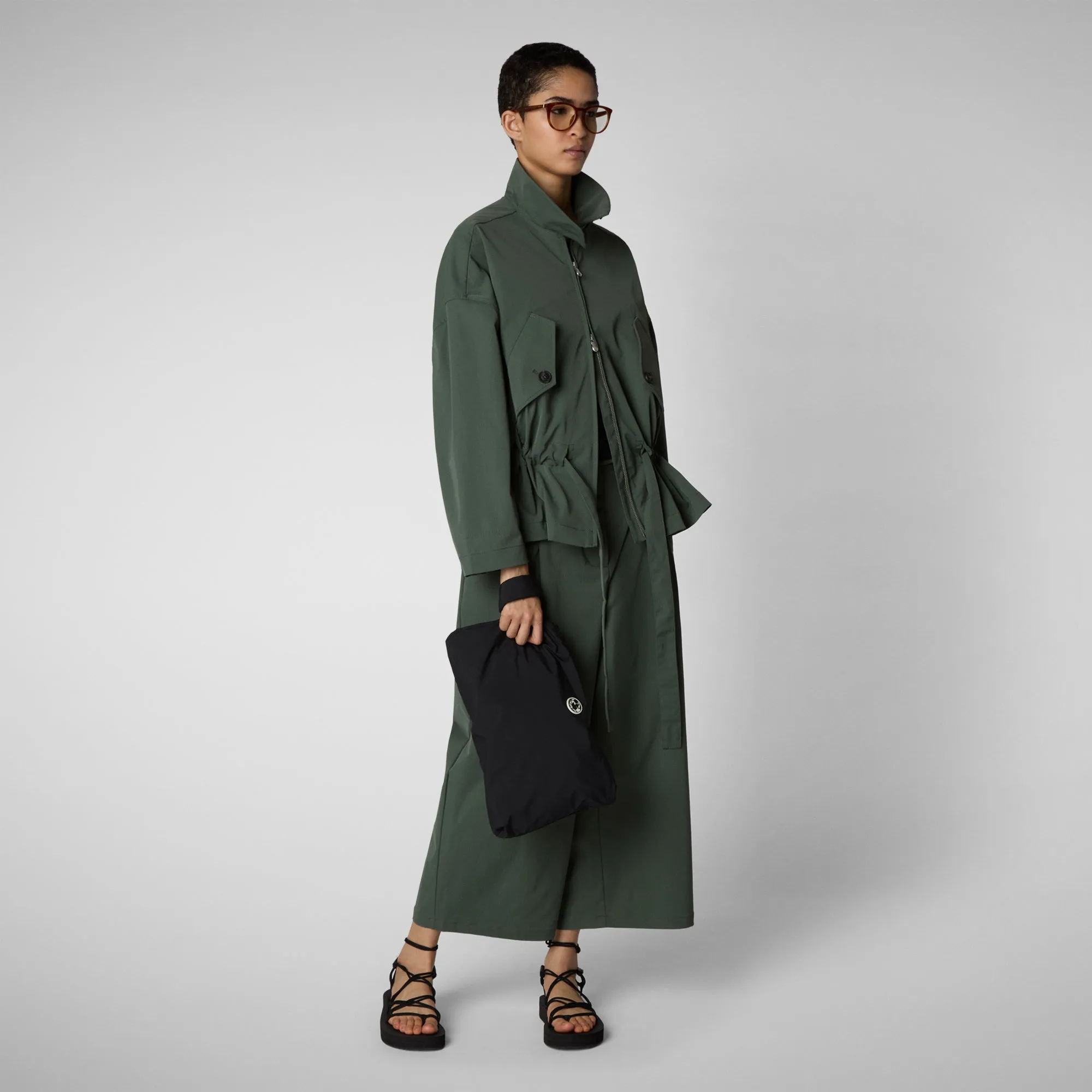 Women's pants eugenia in thyme green