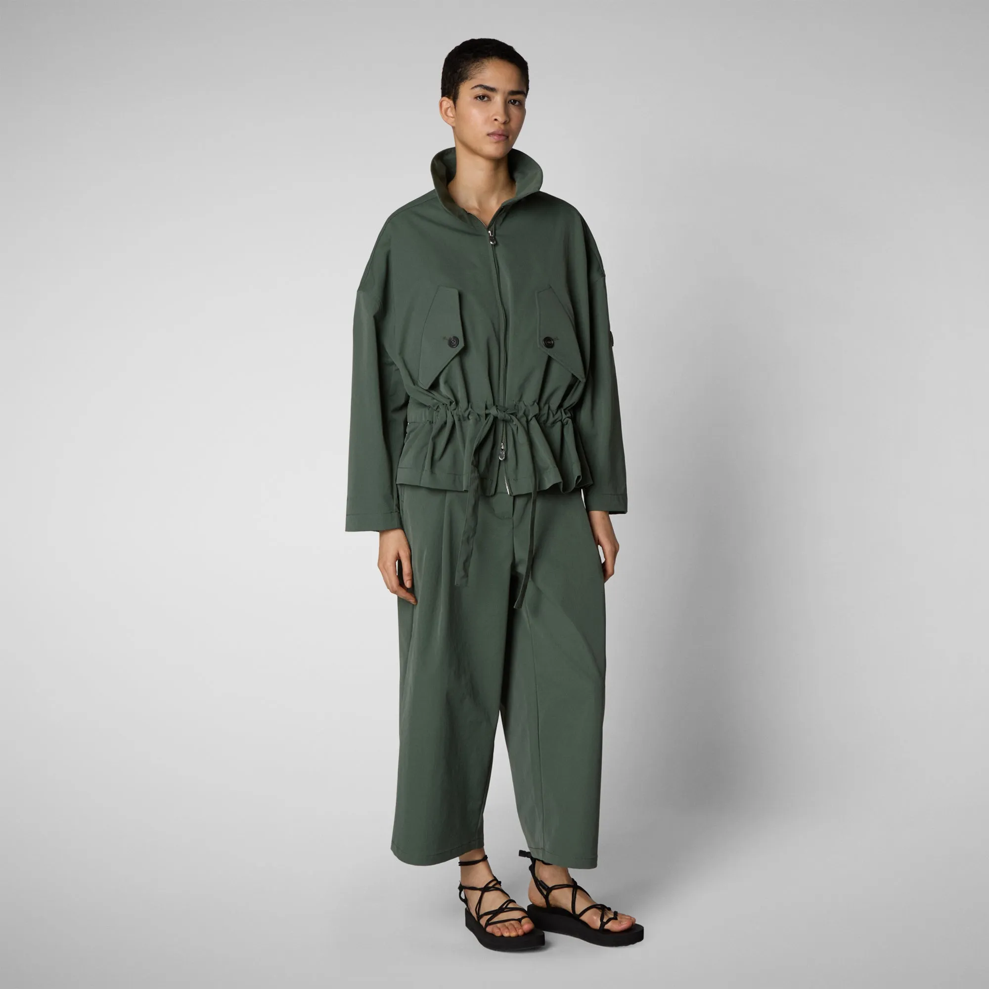 Women's pants eugenia in thyme green