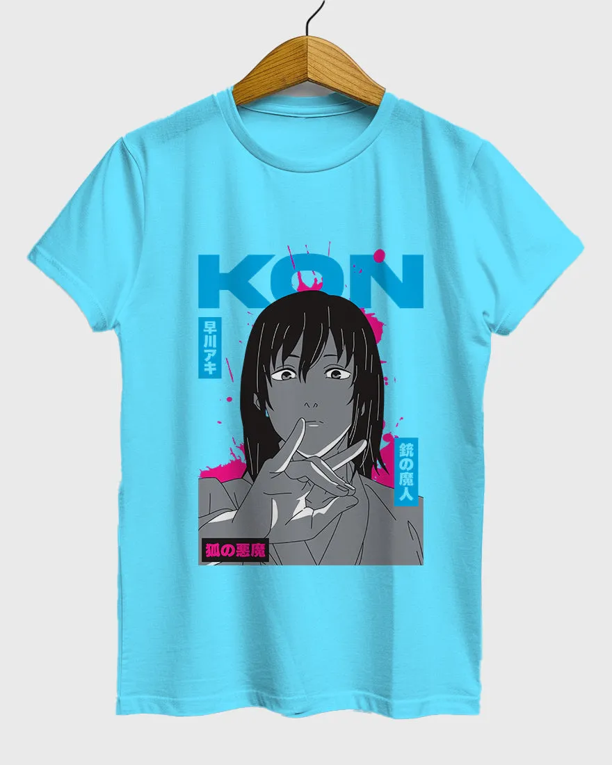 Womens Relaxed Fit TShirt Anime Chainsawman Kai Kon